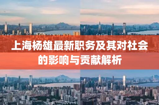 上海楊雄最新職務(wù)及其對(duì)社會(huì)的影響與貢獻(xiàn)解析