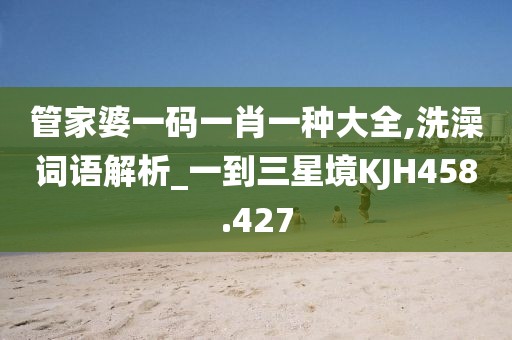 管家婆一碼一肖一種大全,洗澡詞語解析_一到三星境KJH458.427