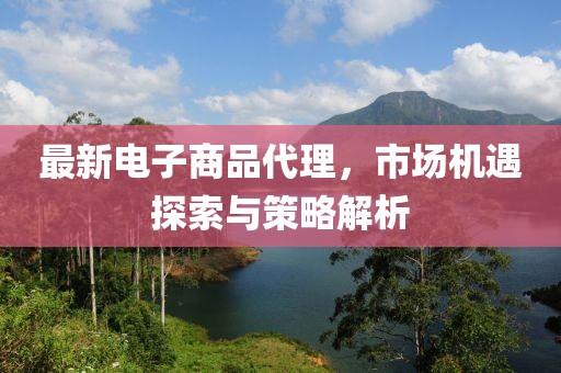 最新電子商品代理，市場機遇探索與策略解析