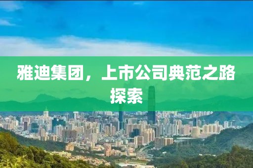 雅迪集團(tuán)，上市公司典范之路探索