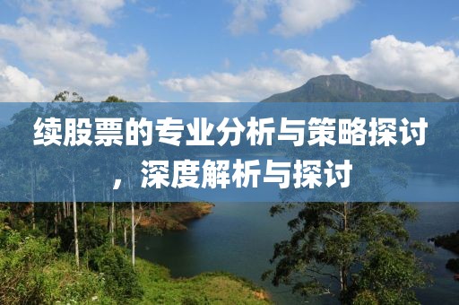 續(xù)股票的專業(yè)分析與策略探討，深度解析與探討