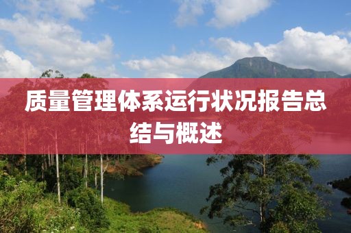 質(zhì)量管理體系運(yùn)行狀況報(bào)告總結(jié)與概述