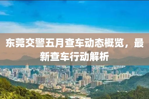 東莞交警五月查車動態(tài)概覽，最新查車行動解析