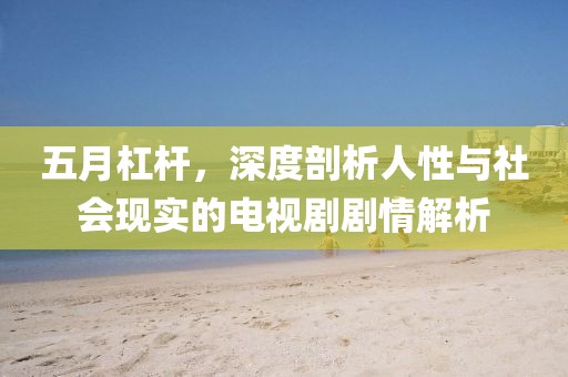 五月杠桿，深度剖析人性與社會(huì)現(xiàn)實(shí)的電視劇劇情解析