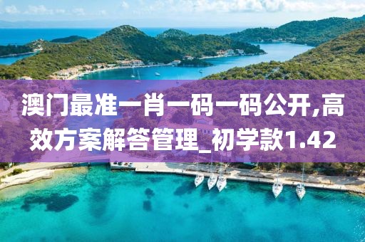 澳門最準一肖一碼一碼公開,高效方案解答管理_初學(xué)款1.42