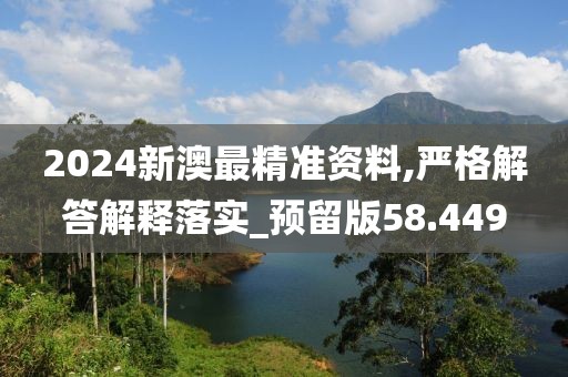 2024新澳最精準(zhǔn)資料,嚴(yán)格解答解釋落實(shí)_預(yù)留版58.449
