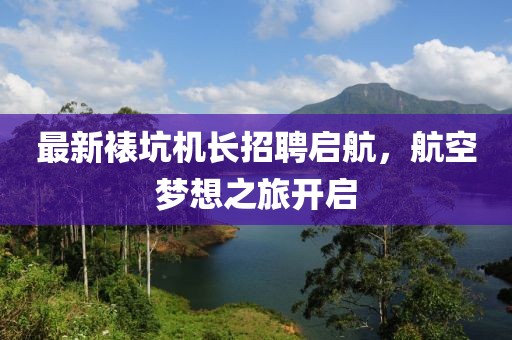 最新裱坑機(jī)長(zhǎng)招聘啟航，航空夢(mèng)想之旅開啟