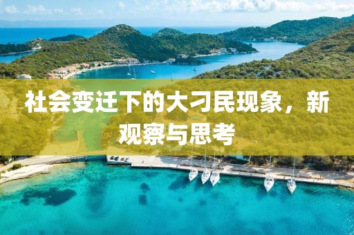社會(huì)變遷下的大刁民現(xiàn)象，新觀察與思考